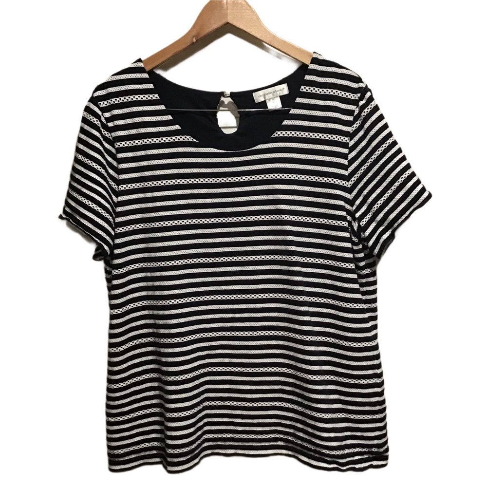 Christopher &‎ Banks women’s shirt striped white and blue